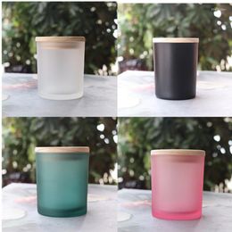 Storage Bottles Matte Frosted Glass Jar Handmade DIY Sented Candle Empty Container Essential Oil Bottle With Lid