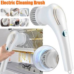 Cleaning Brushes 5 in 1 Multifunction Handheld Electric Brush for Shoes Dishwashing USB Rechargeable Water Proof Bathroom Kitchen Tool p230512