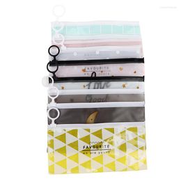 Waterproof Pencil Bag Cute Coloured Clear Pen Cases Transparent Case Pouch Korean Stationery Gifts