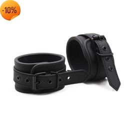 Massage High Quality PU Leather Handcuffs Bdsm Bondage to Fetish Slave Restraint Game Erotic Sex Toys for Man Woman SM Flirt Accessories