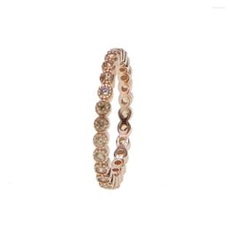 Cluster Rings Rose Gold Champage Stone Silver Clear Cz Three Colour Stack 925 Sterling Girl Women Simple Classic Ring