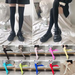 Women Socks Japanese Velvet Calf Classic All-Match Jk Black And White Tube Over The Knee High Elasticity Girls Can Wear In Seasons