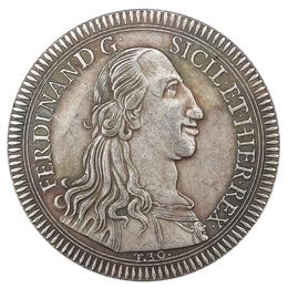 Italian states 1793 1 Oncia, 30 Tari - Ferdinando I Silver plated Copy Coins