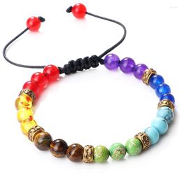 Strand 4mm/6mm Natural Stone Bead Bracelet Lucky Chakra Handmade Multicolor Beaded Yoga Bracelets For Men Women Friendship Jewelry Gift