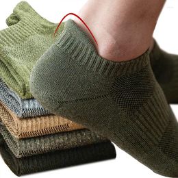 Men's Socks Breathable Men's Short Ankle Elastic Solid Color Mesh Cotton Spring Summer Unisex Ventilation Thin Quick Dry Shallow Sock