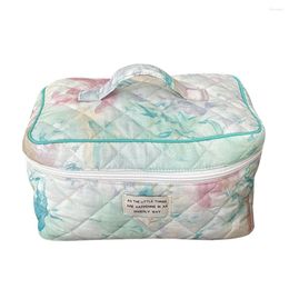Косметические сумки стеганые органайзер хлопковые переносные пакеты для туалетных принадлежностей цветочные принты многофункциональные женские девушки кошелек для дома