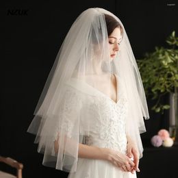 Bridal Veils NZUK Elbow Length Wedding Veil Multi-Layer Plain Tulle Marriage Party Bride Noiva Casamento