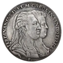 1791 Italy 1 Piastra - Ferdinando IV Silver plated Copy Coins
