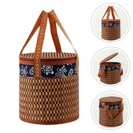 Dinnerware Sets Wicker Picnic Hamper Woven Basket Fruit Candy Storage Handwoven Rattan Baskets Braided Rim Snack