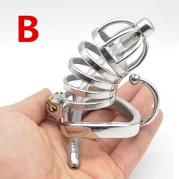 Cockrings Male Chastity Cage Design Length Stainless Steel Devices With Silicone Urathral Catheter Sex Toys For Men G221