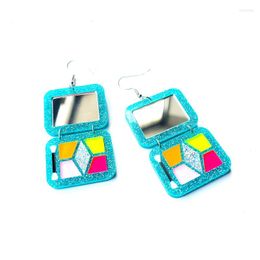 Dangle Earrings Funny Y2k Jewellery Mirror Acrylic For Women Shiny Beauty Makeup Palette Long Fashion Accessories Charms Gifts