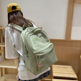 School Bags Cool Teenage Girl Bag Cute Lady Waterproof Nylon Green Backpack Female Kawaii College Student Women Fashions