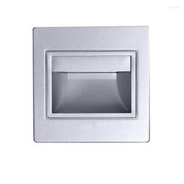 Wall Lamps 10pcs/lot LED Silver Square Recessed Stair Light Corner Lamp Embedded Step