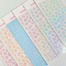 Gift Wrap 1Pc Laser Gradient Sticker Moon Butterfly Heart Flowers Flakes Idol Card Scrapbook DIY Decoration Stationery Stickers