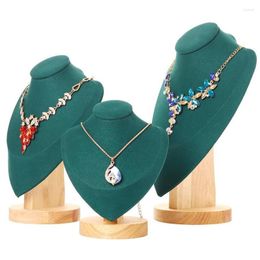 Jewelry Pouches Velvet Series Organizer Holder Wooden Jewellery Necklace Stand Storage Showcase Mannequin Display