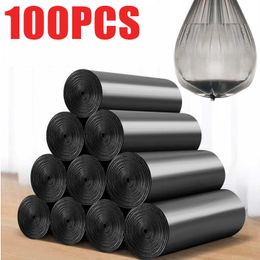 Trash Bags 100PCS Biodegradable Kitchen Disposable Black Plastic Thickening Privacy Large Garbage Bag Tin For Bathroom 230512