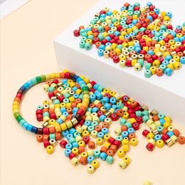 Fashionable Colorful Bohemian Style DIY Rainbow Series Enamel Bracelet Handmade Beaded Loose Bead Jewelry Accessories