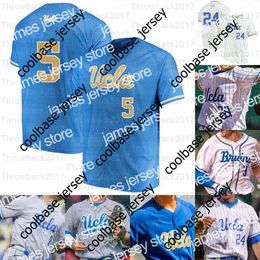 College Baseball Wears 2021 NCAA UCLA College Baseball jerseys Brandon Crawford 7 Chase Utley 12 Gerrit Cole 42 Robinson White Gray Light Blue