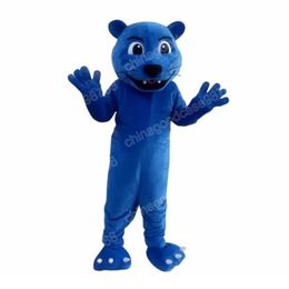 Performance Blue Panther Mascot Costume Halloween Christmas Fancy Party Dress Cartoon Character Outfit Suit Carnival Unisex Adults Outfit