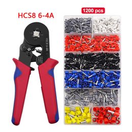 Tang Tubular Terminal Crimping Tools Mini Electric Wires Pliers HSC8 64A 0.2510mm² 237AWG/ 0.0810mm² 287AWG High Precision Clamp