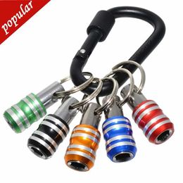 New 5pcs/set 1/4inch Hex Shank Screwdriver Bits Holder Extension Bar Drill Screw Adapter Quick Release Keychain Easy Change