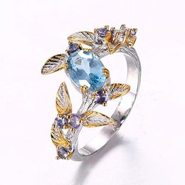 Wedding Rings Korean Fashion Leaf Flower For Women Band Engagement Jewellery Accessories Girl Gift Trendy Zircon Crystal