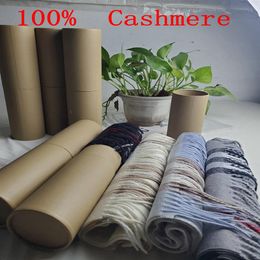 Gift 2021 Fashion Winter Unisex Top 100% Cashmere Scarf For Men and Women Classic Cheque Blanket Scarfs Pashmina Designer Shawls an217W