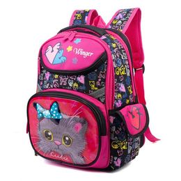 3D Cartoon Girls School Backpacks Children Schoolbag for Girl Orthopaedic Backpack Princess Kids Satchels School Bags Knapsack239n