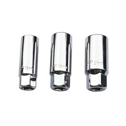 Contactdozen 3Pcs Heavy Duty Chrome Spark Plug Removal 16mm 18mm 21mm Socket Wrench Thin Wall Spark Plug Socket