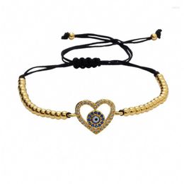 Charm Bracelets 1PC Brand Anil Arjandas Women Heart Shape Pave Setting CZ Beads Briading Macrame Bracelet For Jewellery
