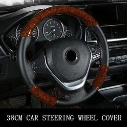 Steering Wheel Covers Microfiber Leather Protective Cover is Suitable for 38 Cm Fashion Non-slip Hand-sewn Auto Parts with Needleworksteer