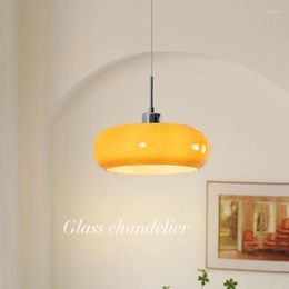 Pendant Lamps Modern Lamp Luxurious Orange Kitchen Hanging Lights Fixture For Dining Room Bedroom Decoration Lighting Bichromatic