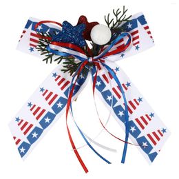 Decorative Flowers Independence Day Decorations American Flag Bow Tie Wreath Front Door Patriotic Flags Party Favors