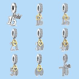 925 sterling silver charms for pandora Jewellery beads DIY Pendant women Bracelets beads Birthday Numbers 16 18