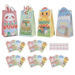 Gift Wrap Easter Bag Set Holiday Bags Treat 24pcs Paper With Assorted Flip Over Designs Wrapped