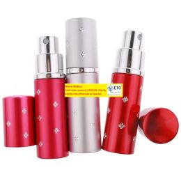 Storage Bottles Jars 30 Pcslot 10 ML Press Pump Bottle Glass Liner Portable Cosmetic Toner Vial Diamond Flower Atomizer Empty Perfume 0516