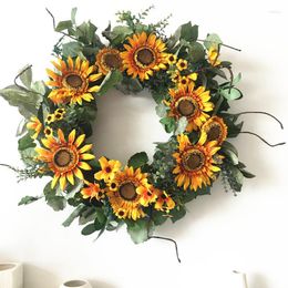 Decorative Flowers Sunflower Wreath And Door Decor: Brighten Up Your Space With Beautiful Sunflowers