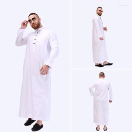 Ethnic Clothing Islamic Eid Jubba Thobe Muslim Robe Men Caftan Ramadan National Dress Of Middle East Arab Traditional Distarsh White