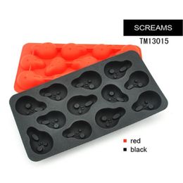 Tools 2pcs/lot Ice Cube Tray Mold Makes Scream Silicone Ice Mould Novelty Gifts Ice Tray Summer Drinking Tool 230512