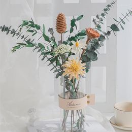 Decorative Flowers Real Natural Dried Flower Bouquet Eucalyptus Leaf Cotton Lover Grass Diy Reed Light Luxury Living Bed Room Decoration Ins