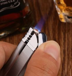 New Smoking Accessories Arrival Genuine Aomai Lighter Compact Jet Butane Lighter Metal Torch Flip The Cap Straight Bar Blue Fire Lighter