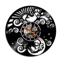 Wall Clocks Angels Record Clock Modern Design 3D Watch Baby Art Decor For Kids' Room Housewarming Gift