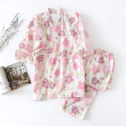 Ethnic Clothing Summer Sleepwear Pajama Women Girl Japanese Kimono Traditional Yukata Homewear Leisure Female Outfit Hanbok Japan Sakura