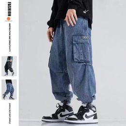 Men's Jeans Baggy Y2K Cargo Men Big Pocket Wide-Leg Streetwear Harajuku Casual Pants Mans Hip Hop High Street Harem