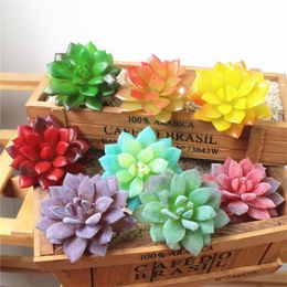 Decorative Flowers & Wreaths 1PC Artificial Plants Succulent Frost Lotus Landscape Simulation Plant Home Office Flocking Fake Edelweiss Deco