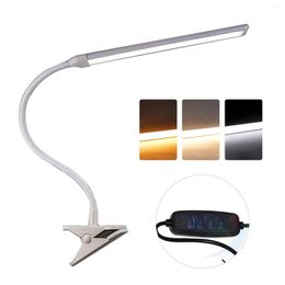 Table Lamps LED Desk Lamp USB Flexible Gooseneck Light 3 Modes Adjustable Clip-on Powered Eye Protection Study