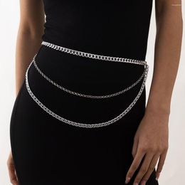 Belts Vintage Multi-storey Chain For Women Waistbands Metal Aluminium Ladies Y2k Accessories Dress Jeans Lady Body