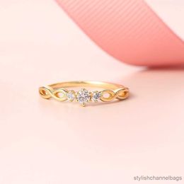 Band Rings ZHOUYANG Dainty Ring For Women Simple Mini Zircon Jewellry Gold Colour Wedding Bride Ring Gift Fashion Jewellery R237