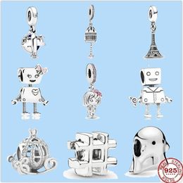 925 charm beads accessories fit pandora charms Jewellery Wholesale Aeroplane Robot Little Girl Bird Cage Bead