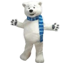 halloween Cute Polar Bear Mascot Costumes Cartoon Character Outfit Suit Xmas Outdoor Party Outfit Adult Size Promotional Advertising Clothings